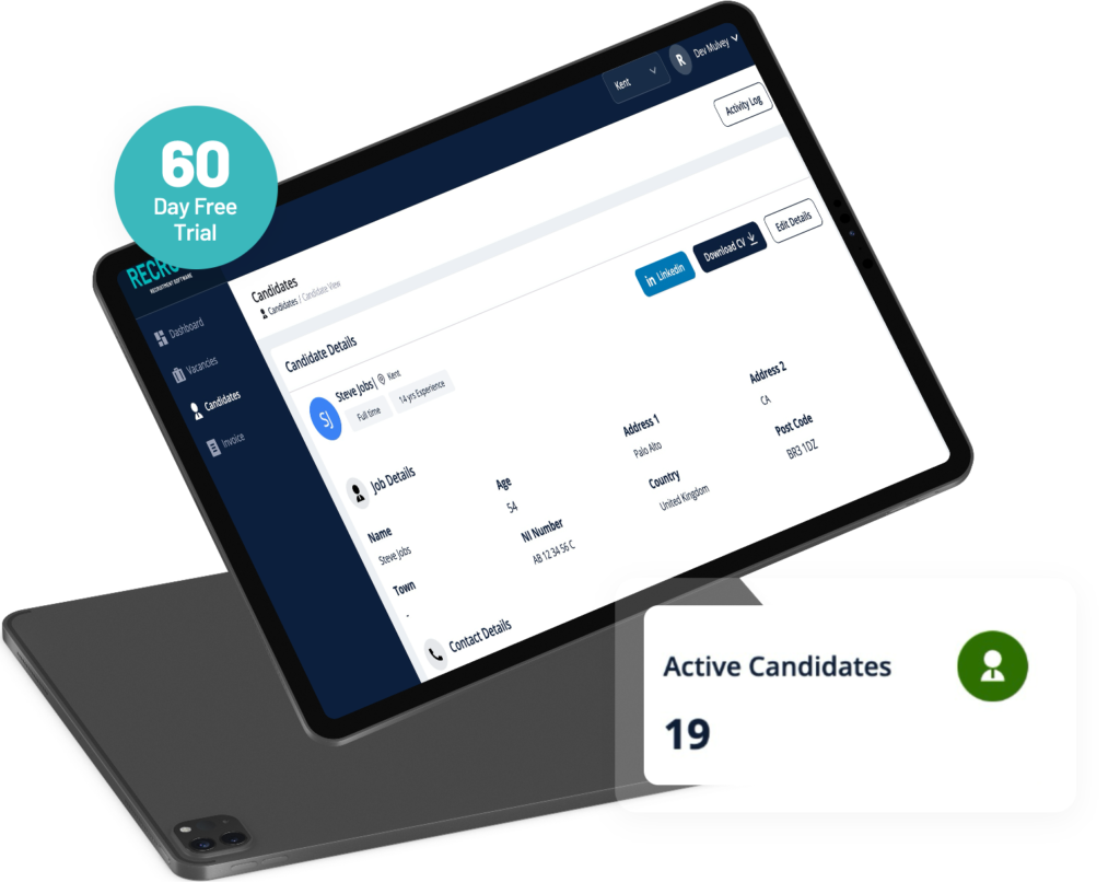 Image of RECRUSO Perm Software displayed on an iPad